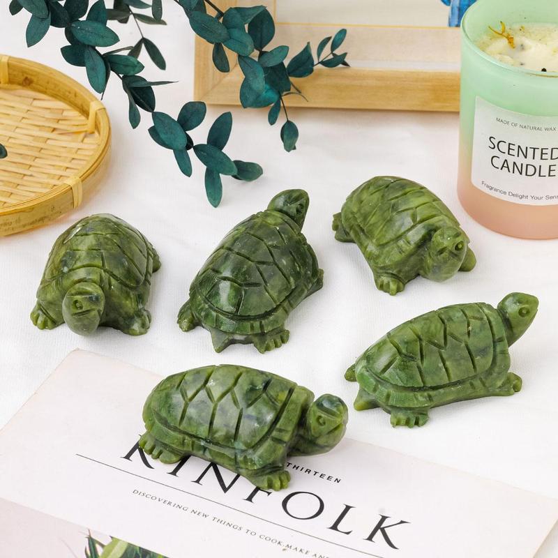 Crystal Turtle Tortoise Statue, 1 Count Reiki Healing Crystal Animal Figurine Crafts, Home Decoration Ornament for Living Room Bedroom Office