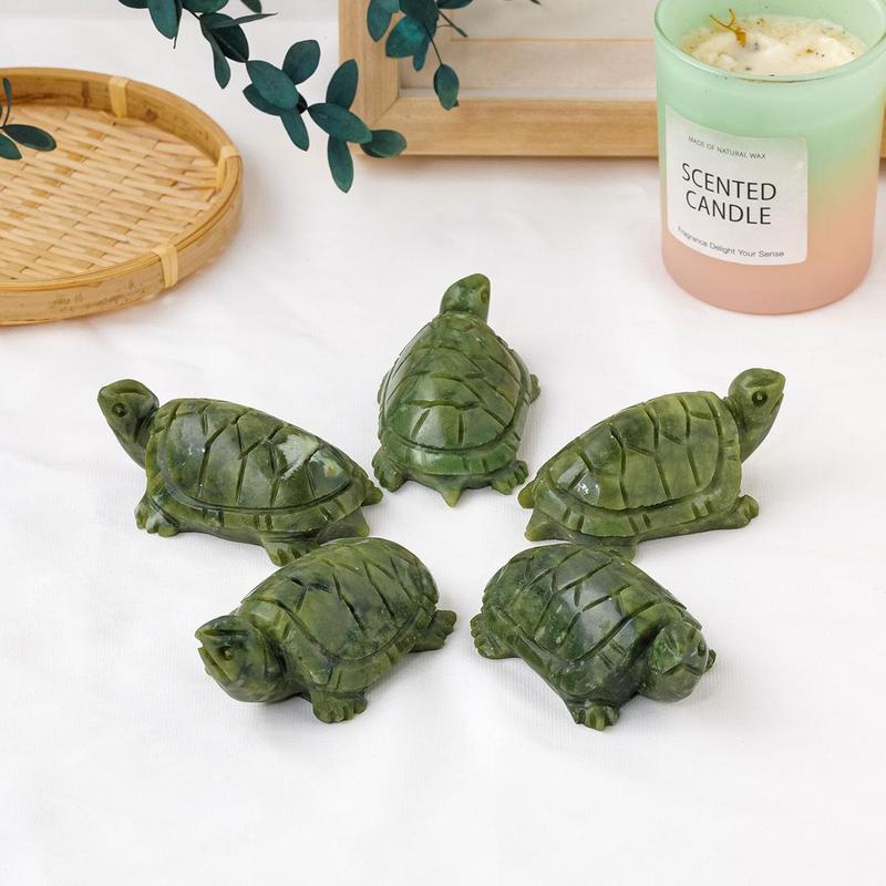 Crystal Turtle Tortoise Statue, 1 Count Reiki Healing Crystal Animal Figurine Crafts, Home Decoration Ornament for Living Room Bedroom Office