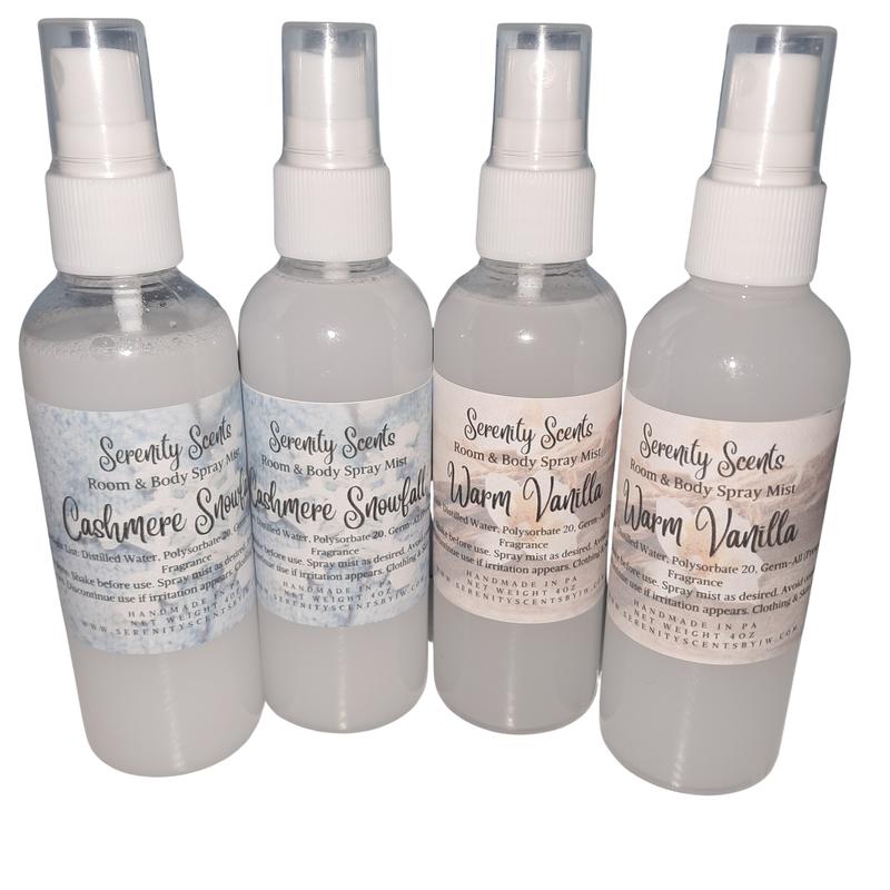 4oz Room Spray Bottle - Clothing Safe - Pick your Scent