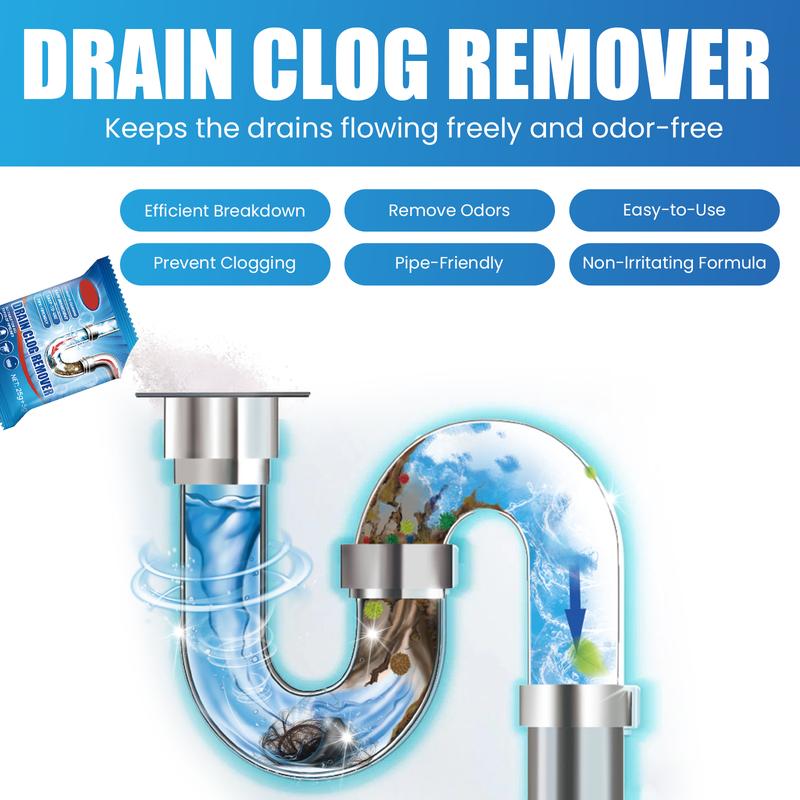 Sewer Clog Remover ， Cleaner,Effectively removes hair and prevents clogs，Plumbing Friendly Sink Cleaner Deodorizer Household Kitchen Cleaning