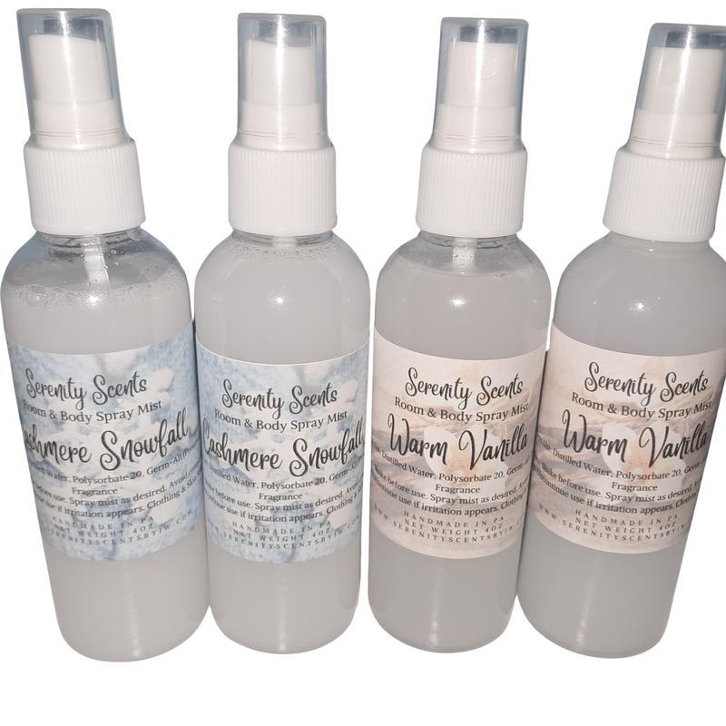 4oz Room Spray Bottle - Clothing Safe - Pick your Scent