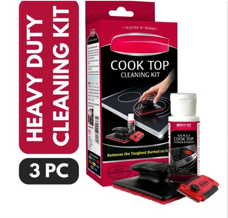 Cook Top Complete Cleaning Kit - Includes Cream, Scrubbing Pad and Scraper