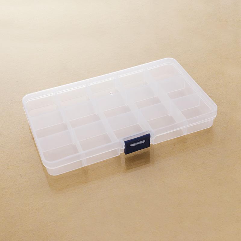 Clear Fishing Lures Storage Box, 15 Girds Fishing Tackle Organizer Box, Fishing Lures Case, Universal Organizer Box for Beads, Buttons & Flyfishing, Solocamping, picnicaesthetic