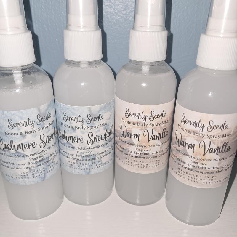 4oz Room Spray Bottle - Clothing Safe - Pick your Scent