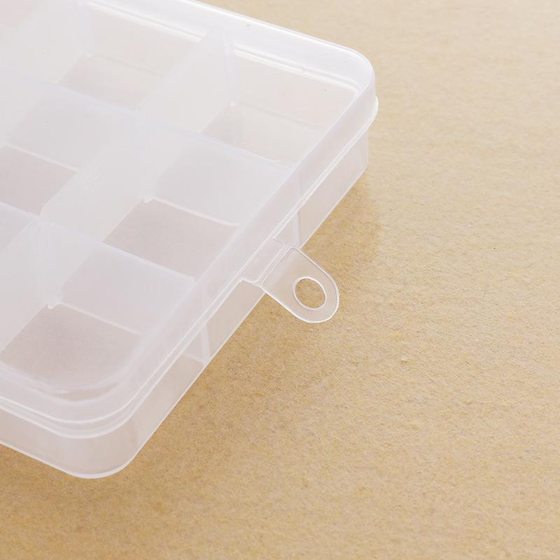 Clear Fishing Lures Storage Box, 15 Girds Fishing Tackle Organizer Box, Fishing Lures Case, Universal Organizer Box for Beads, Buttons & Flyfishing, Solocamping, picnicaesthetic