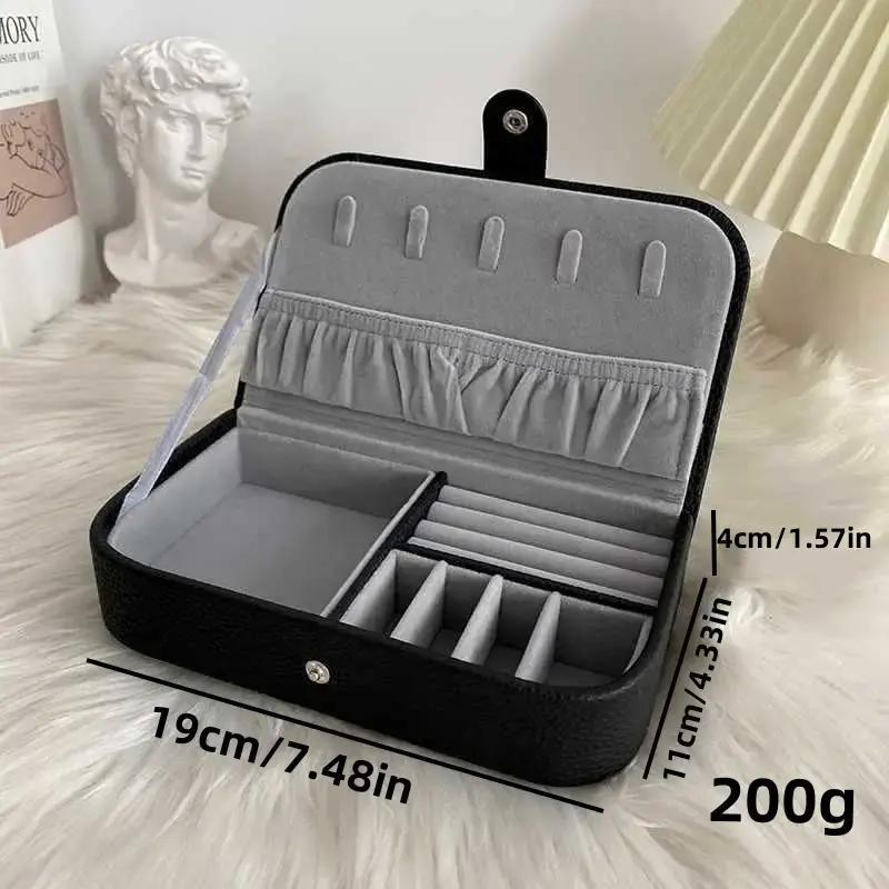 Jewelry Storage Box, 1 Count Large Capacity Travel Portable Jewelry Organizer, Jewelry Display Box for Earrings, Rings, Bracelets, Home Organizer