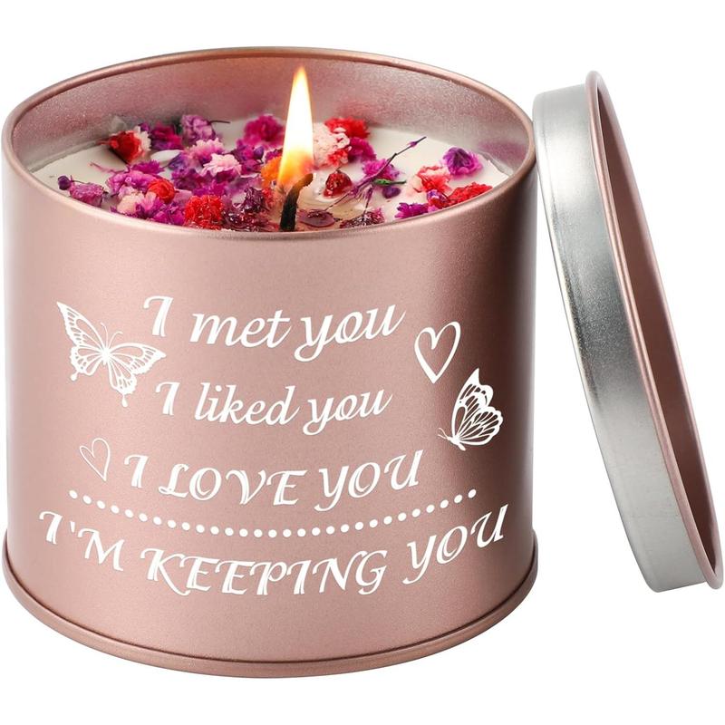 Funny Daughter Gifts, Daughter Gifts from Mom, 9oz Soy Wax Scented Candles with Floral Inside, Daughter Birthday Gifts Candle, Best Daughter Gifts Ideas for Birthday Christmas Valentines Day