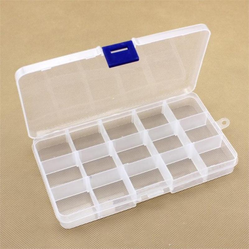 Clear Fishing Lures Storage Box, 15 Girds Fishing Tackle Organizer Box, Fishing Lures Case, Universal Organizer Box for Beads, Buttons & Flyfishing, Solocamping, picnicaesthetic