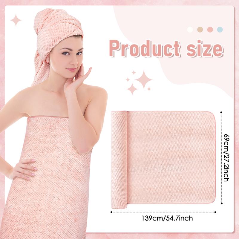 Women's Coral Fleece Bathrobe, Household Daily Hair Quick-drying Towel, Soft Absorbent Bath Skirt, Ladies Wearable Bath Towel, Bathrobe for Beach Spa Sauna Shower Bathroom christmas 2024