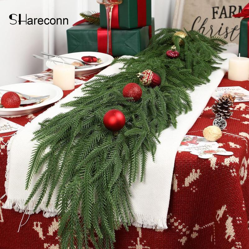 SHareconn 2025 Prelit Artificial Christmas Garland Perfect Operated for Mantle Stairs Fireplace Christmas Decoration, Indoor Outdoor