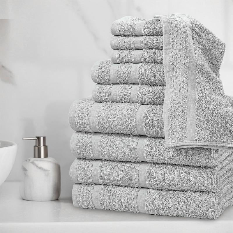 10 Piece Towel Set with Upgraded Softness & Durability, Grey