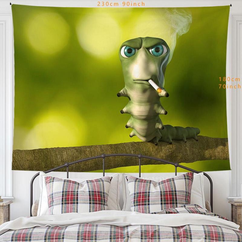 Cute Caterpillar Pattern Tapestry, 1 Count Colorful Cartoon Animal Design Hanging Blanket, Wall Hanging Decor for Home Living Room Bedroom