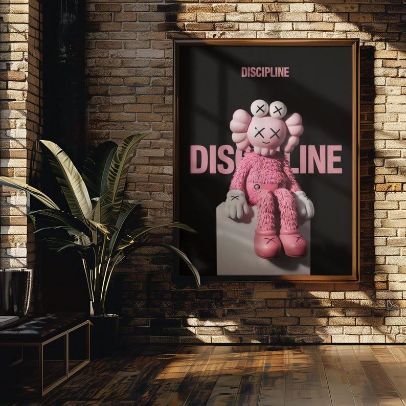 Pink KAWS Poster Set of 3 - Graffiti Hypebeast Art Room Decor Prints