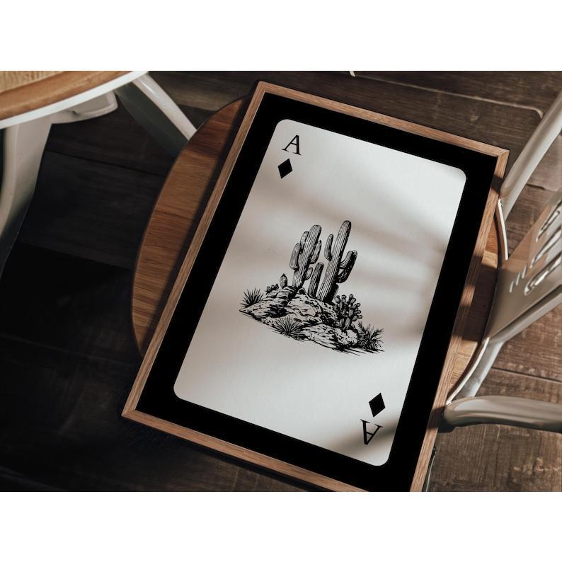 How Lucky Are We Set of 3, Ace Playing Card Poster, Trendy Western Wall Art, Retro Cowgirl Print, Modern Cowboy Décor