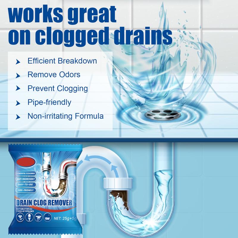 Sewer Clog Remover ， Cleaner,Effectively removes hair and prevents clogs，Plumbing Friendly Sink Cleaner Deodorizer Household Kitchen Cleaning