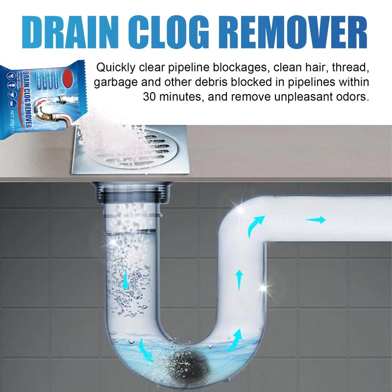 Sewer Clog Remover ， Cleaner,Effectively removes hair and prevents clogs，Plumbing Friendly Sink Cleaner Deodorizer Household Kitchen Cleaning