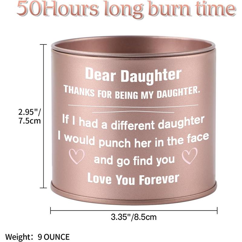 Funny Daughter Gifts, Daughter Gifts from Mom, 9oz Soy Wax Scented Candles with Floral Inside, Daughter Birthday Gifts Candle, Best Daughter Gifts Ideas for Birthday Christmas Valentines Day