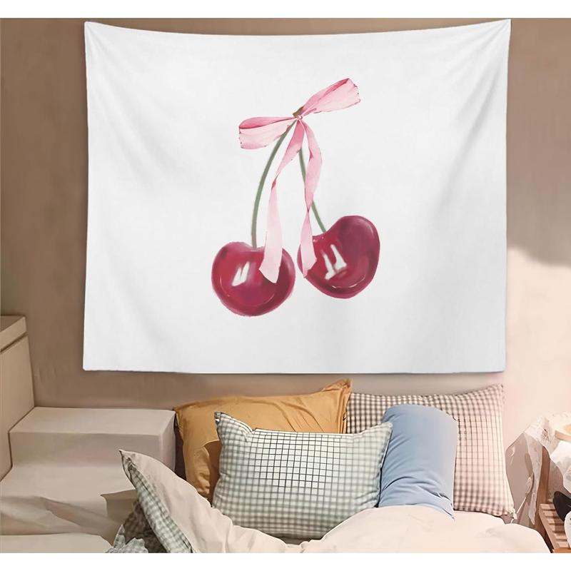 Pink Coquette Bow Tapestry Wall Hanging, Preppy Wall Art Room Decor, Coquette Room Wall Decor, Bow Room Decor, Pink Girly Tapestry for Bedroom College Party, 50×60 inches