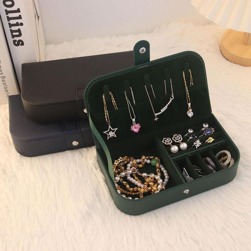 Jewelry Storage Box, 1 Count Large Capacity Travel Portable Jewelry Organizer, Jewelry Display Box for Earrings, Rings, Bracelets, Home Organizer