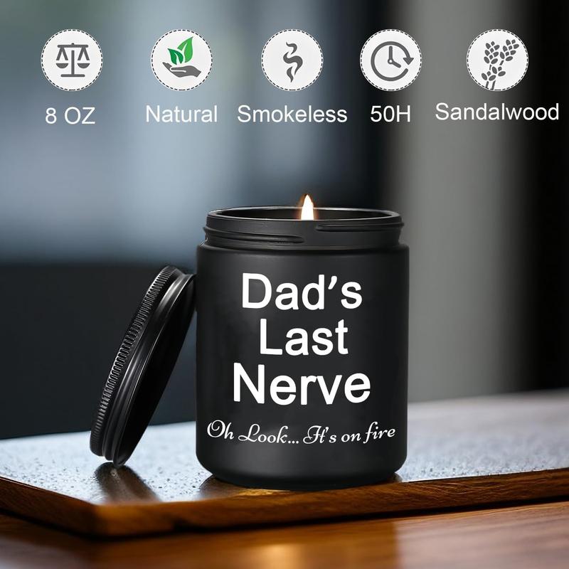 Gifts for Dad from Daughter Son Funny Cool Fathers Day Christmas Birthday Gift for Dad  Sandalwood Scented Soy Candles Dads Last  Candle