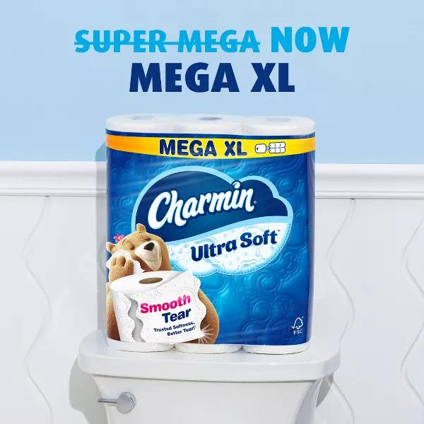 Charmin Ultra Soft Toilet Paper Pack contains 24 Mega XL Rolls (336 Sheets Per Roll) Tissue Bath Smooth Wipes