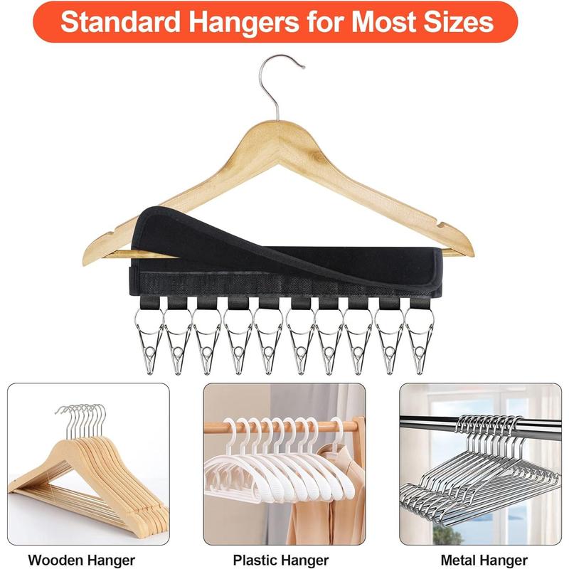 3Pack Hat Organizer, Hang Hat Hanger for Closet, Hat Storage Clips Holder for Ball Cap Winter Beanie & Accessories, Fits All Hangers Accessory Light