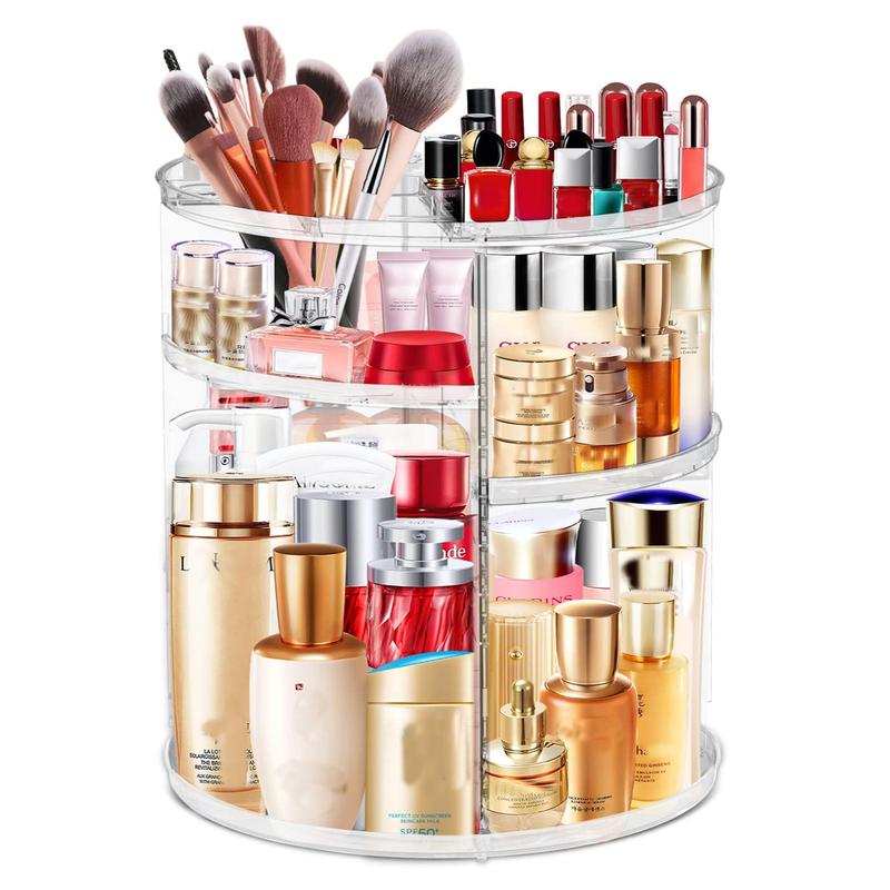 360 Acrylic Rotation Makeup Organizer, Large Capacity, Easy Access, Sturdy, Multi-functional, Great Gift Idea