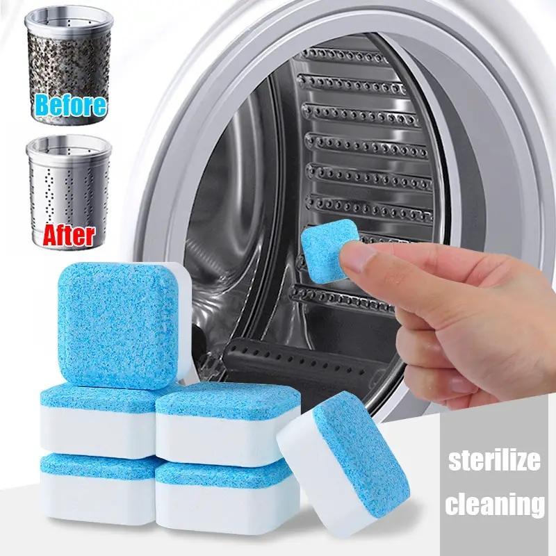 Washing Machine Cleaner Descaler, 12pcs 24pcs Deep Cleaning Tablets for Front Loader & Top Load Washer, Clean Inside Drum & Laundry Tub Seal Tool for Home Dormitory Laundry Room, Men Gifts