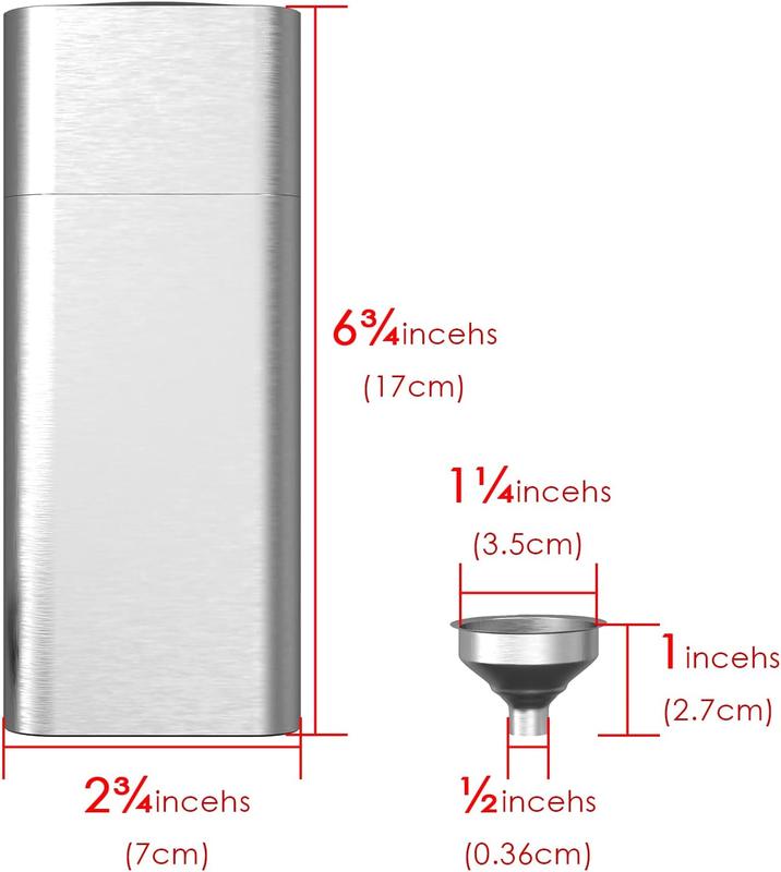 Linkidea 2 Ounce Hip Flask Holder with Funnel, 2 Tubes Stainless Steel Humidor Tube, Alcohol Container Travel Carrying Storage Case