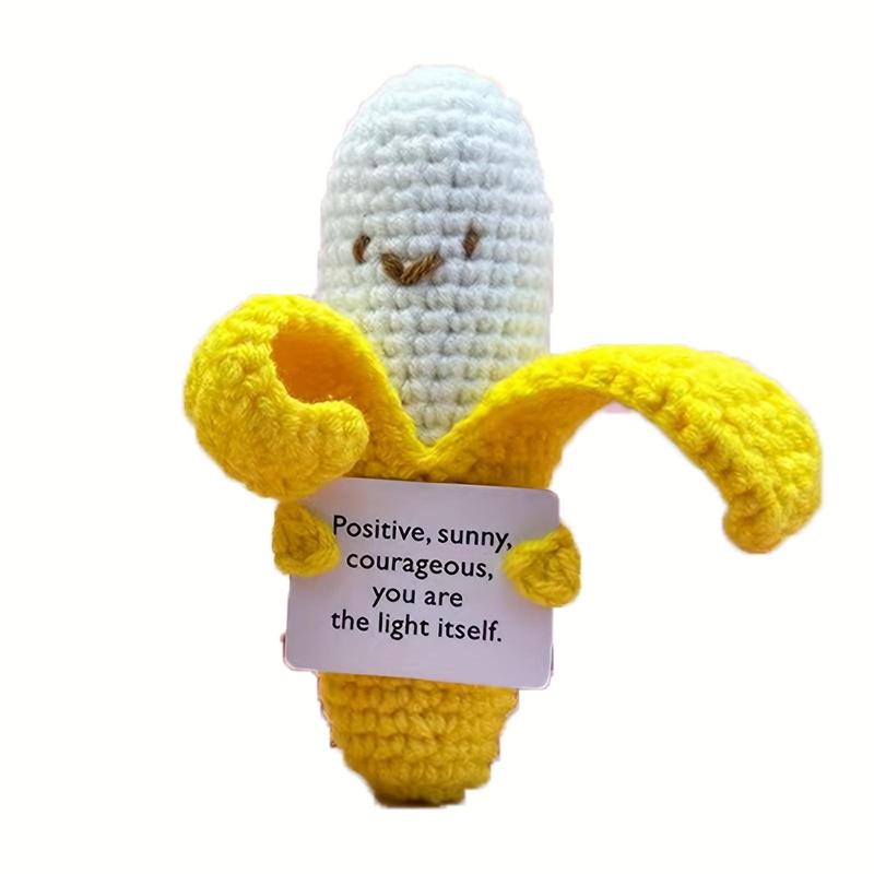 Funny Positive Corn, Cute Knitted Positive Corn with Positive Card, Creative Positive Knitted Corn Toy for Birthday Gifts Party Decoration, Christmas Gift