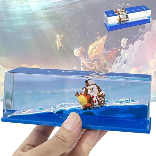 Cruise Ship Fluid Drift Bottle, Unsinkable Boat in a Box, Titanic Cruise Ship Model Liquid Wave Cruise Ship Decoration, Cruise Ship Toy, for Car Display Cases & Gifts