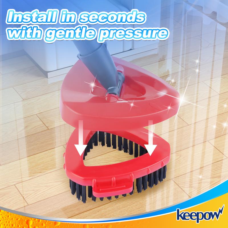 KEEPOW Scrubber Mop Head for 1 Tank System Compatible with EasyWring RinseClean Microfiber Spin Mop & Bucket Floor Cleaning System