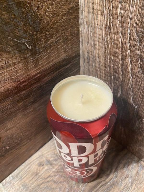 Dr Pepper Soy Candle Hand Poured Dr Pepper Soda Can Candle Custom Scented Soda Pop Candle