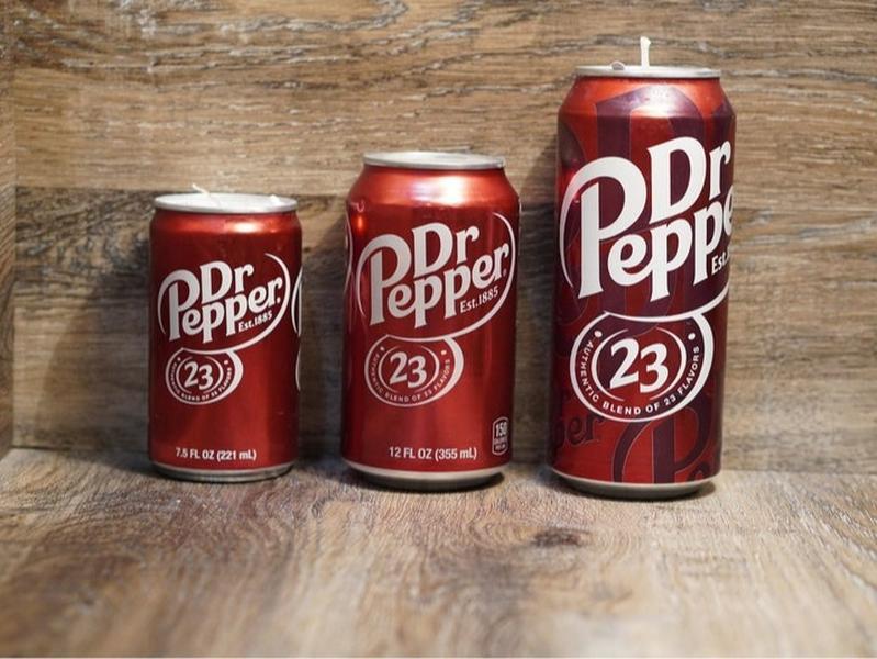 Dr Pepper Soy Candle Hand Poured Dr Pepper Soda Can Candle Custom Scented Soda Pop Candle