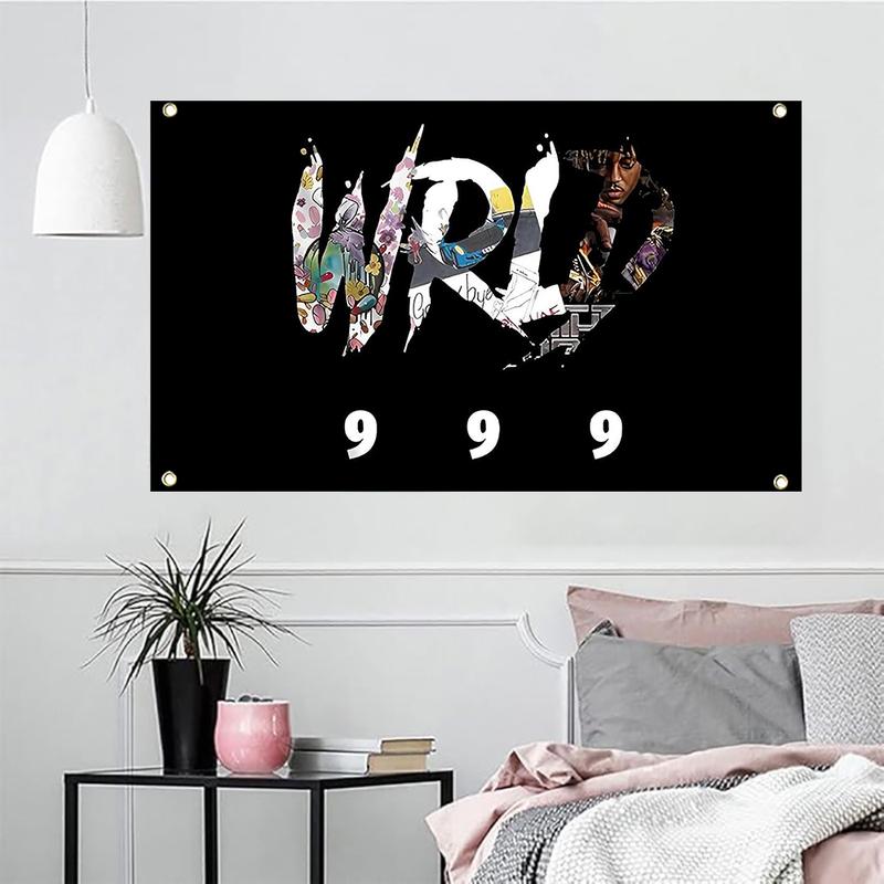 3x5ft Wrld 999 Tapestry Flag Poster Funny Hip Hop Rapper Banner for Bedroom Living Room College Dormitory Wall Decor Wall Art