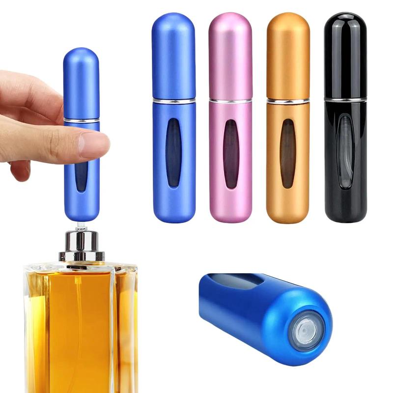 4PCS 5ML Refillable Perfume Atomizer Travel, Portable Mini Pocket Perfume Atomizer for Travel Accessories Tin Canister Organiser Bottle