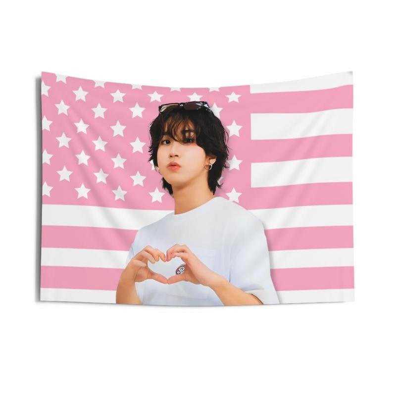 Stray Kids Han USA Flag Banner, 2024 Kpop Tour Merchandise, Unique Gift for Stays, Concert Souvenir & Birthday Present