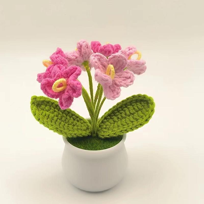 Cute Flower Design Crochet Plant, 1 Count Handmade Crochet Flower, Decorative Flower for Home Party Wedding