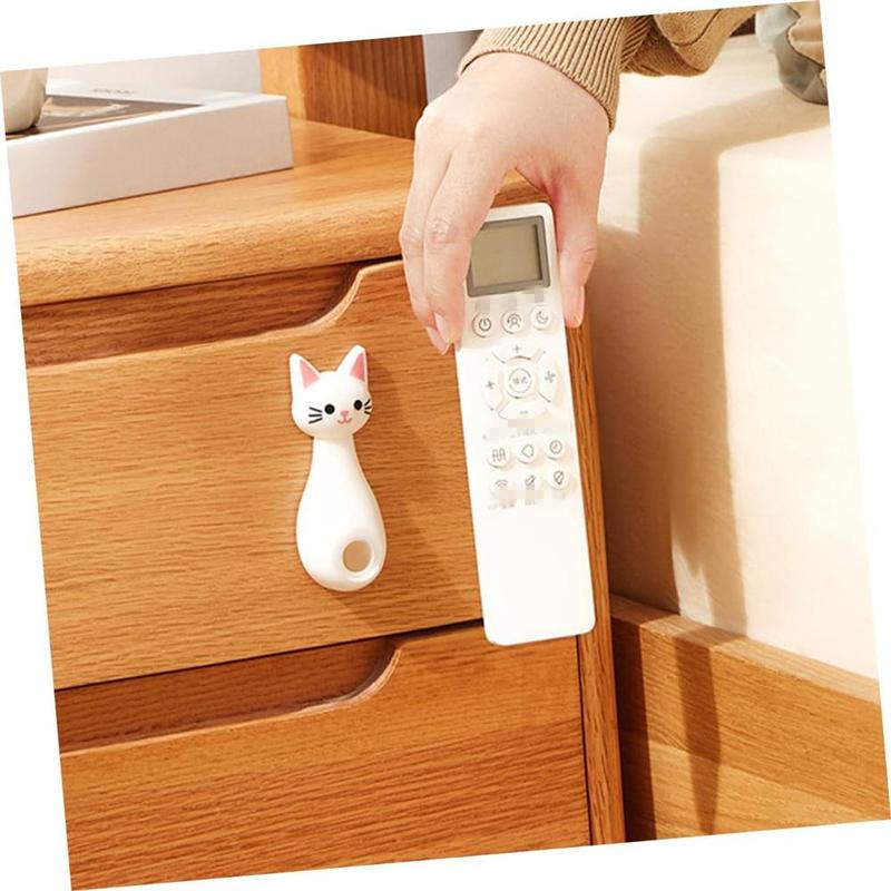 Cartoon Cat Design Magnetic Remote Control Holder, Wall Mounted Remote Control Storage Hook, Cute Storage Organizer for Home Living Room Bedroom