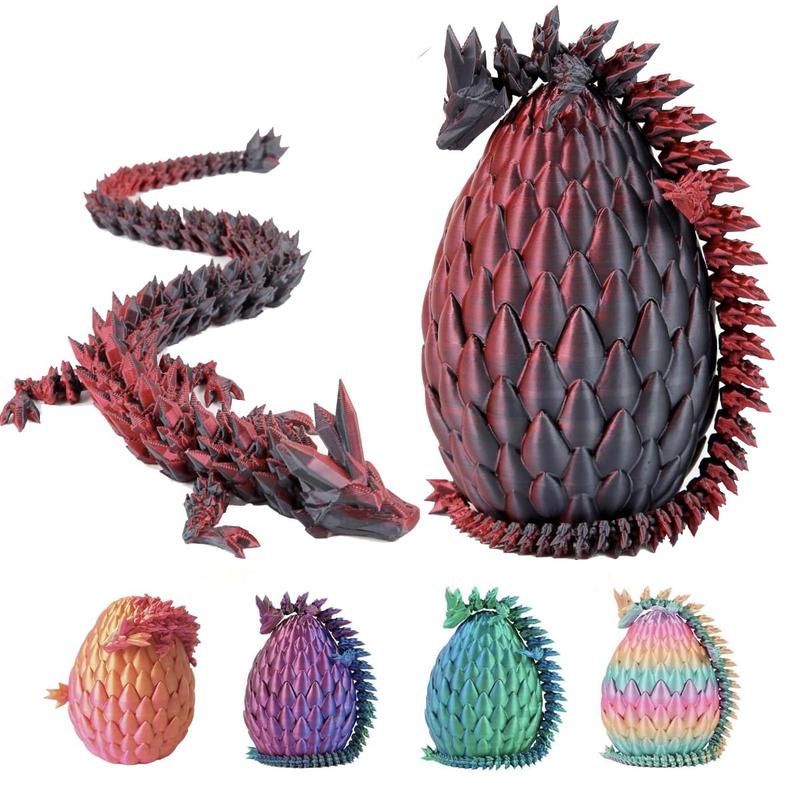 3D Printed Dragon and Egg Design Decoration Craft, 1 Set Portable Creative Unique Desktop Ornament, Ideas for Living Room, Cafe, and Room Decor, Boyfriend Gifts, Men Gifts