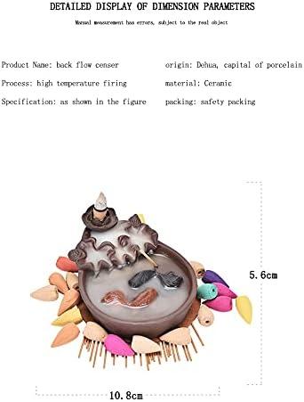 Two Fishes Incense Holders Ceramic Backflow Incense Burner Purple Clay Smoke Cone Sticks Holder (Fish)