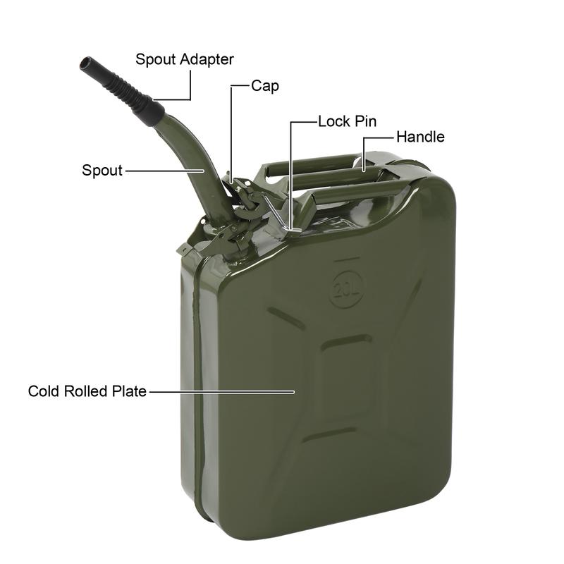 20L Portable American Fuel Oil Petrol Diesel Storage Can Army Green