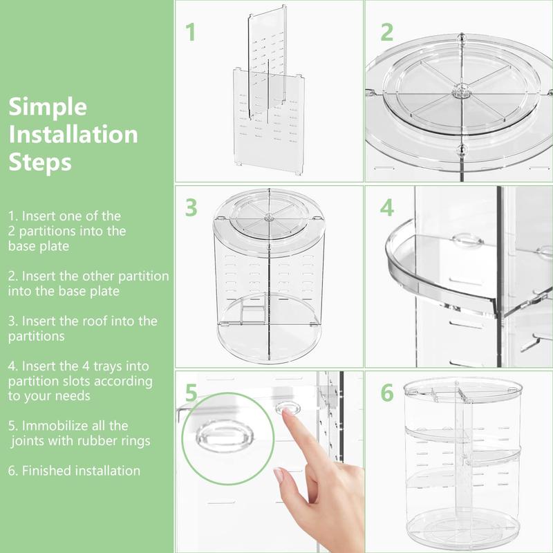 360 Acrylic Rotation Makeup Organizer, Large Capacity, Easy Access, Sturdy, Multi-functional, Great Gift Idea