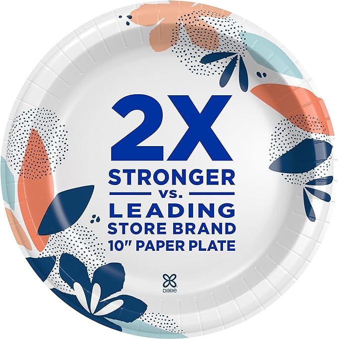 Everyday Paper Plates, 8 1 2 Inch, 90 Count, Lunch or Dinner, Printed Disposable Plates Floral Pack