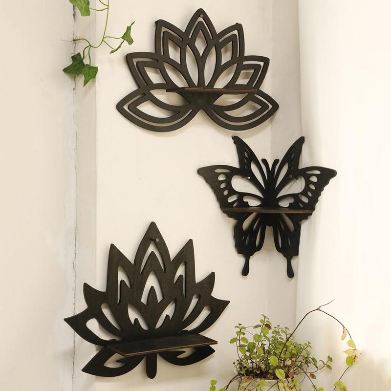 Lotus Flower or Butterfly Design Wall Hanging, 1 Count 2 Counts Wooden Hollow Out Decorative Hanging Ornament, Home Decor Supplies for Living Room Bedroom