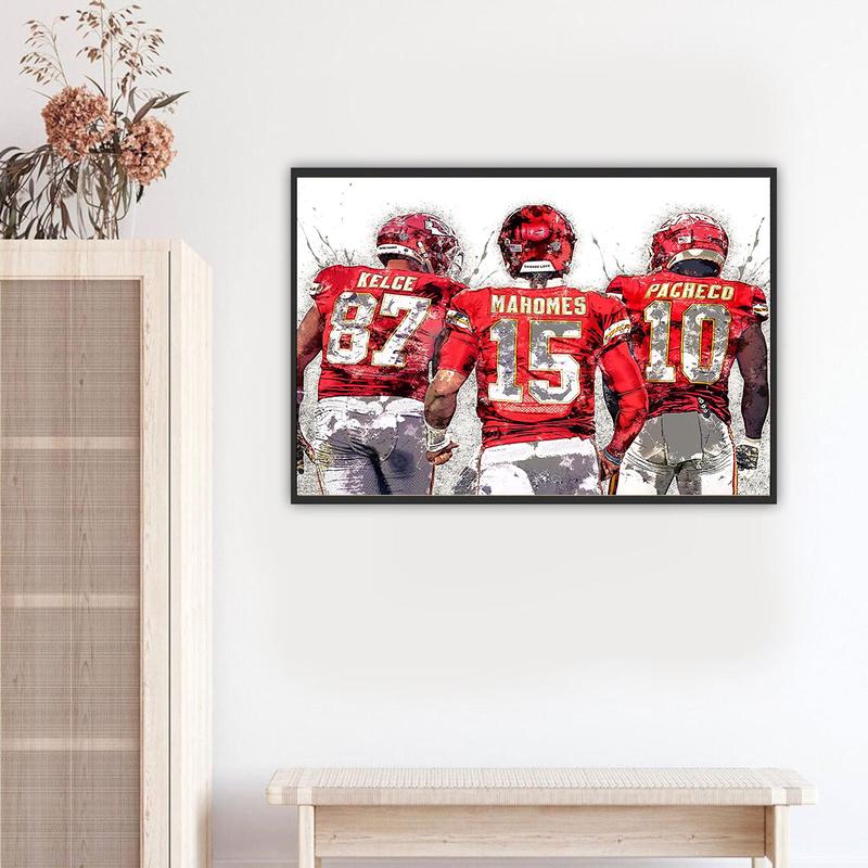 Matching Sports Design Poster, Kansas City Chiefs, Gallery Man Cave, Kids Room, Game Room