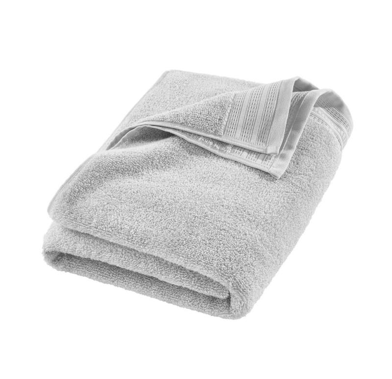 6 Piece Bath Towel Set with Upgraded Softness & Durability, Grey Cotton Border - Platinum Silver