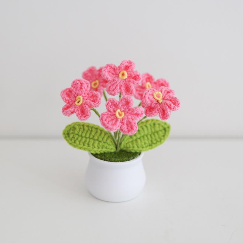 Cute Flower Design Crochet Plant, 1 Count Handmade Crochet Flower, Decorative Flower for Home Party Wedding