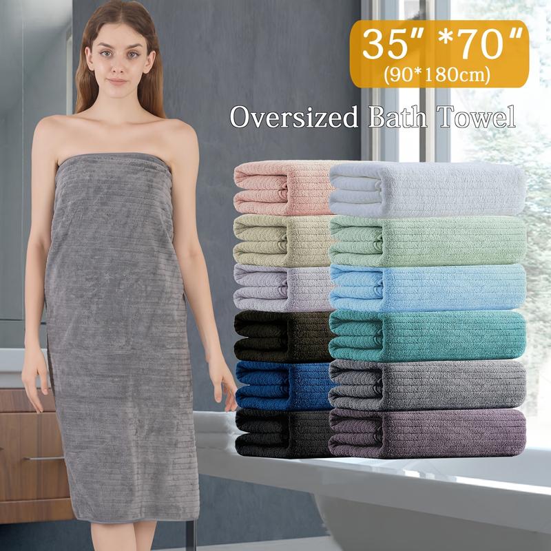 4 Pack Plus Size Oversized Bath Towels Set - Towel Sets with Extra Large 35