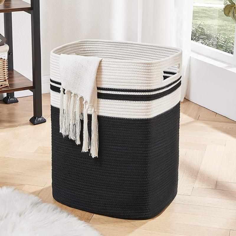 Laundry Basket, 1 Count Foldable Clothes Toy Doll Books Basket with Handle, Storage Basket for Home Living Room Bedroom Bathroom Dormitory